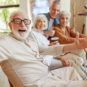 A group of seniors socializing