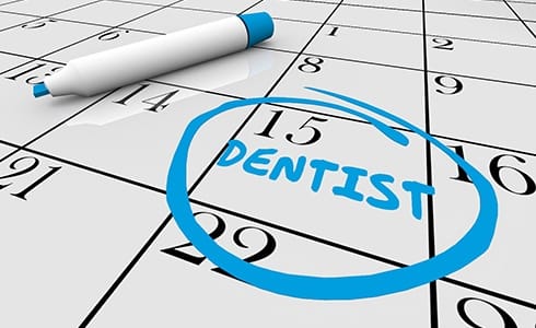 Dentist appointment on calendar. 