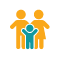 Animated family of three highlighted