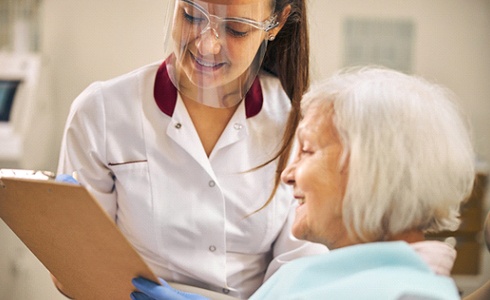 Woman preparing for treatment in Oklahoma City