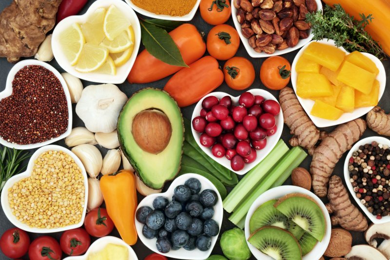 health foods lying on a table