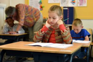 Young girl in classroom